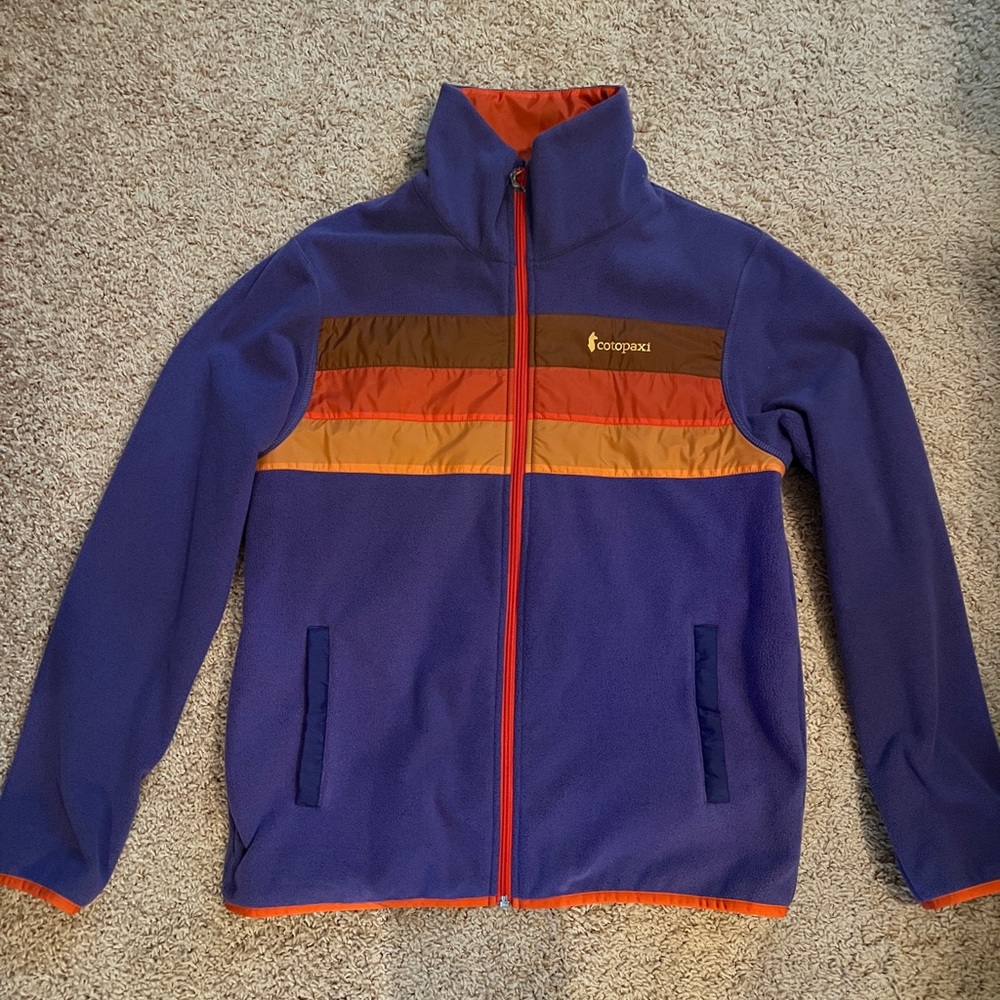 Cotopaxi women’s Teca Fleece Jacket Purple and Orange size L